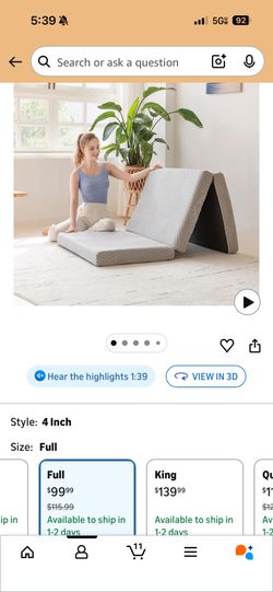 Try Fold Memory Foam Mattress