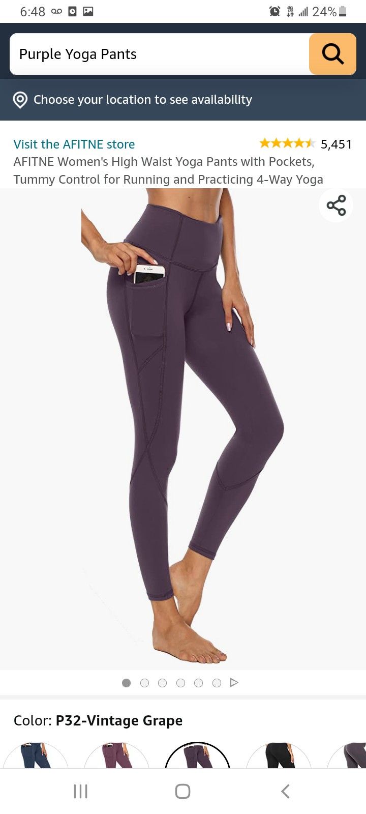 AFITNE Women's High Waist Yoga Pants with Pockets, Tummy Control for Running and YOGA PANTS M, Xl