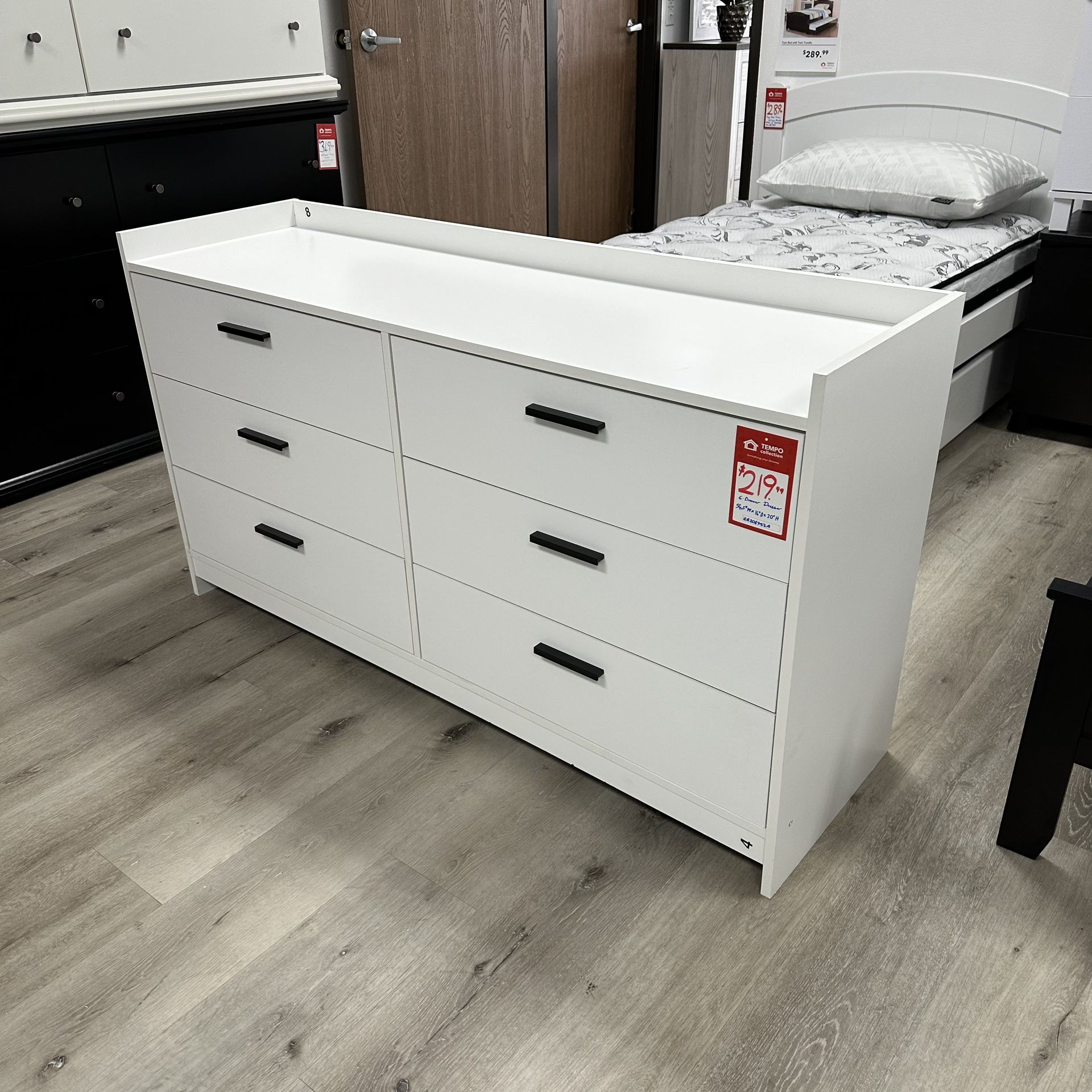 6 Drawers Dresser 2 Colors Option