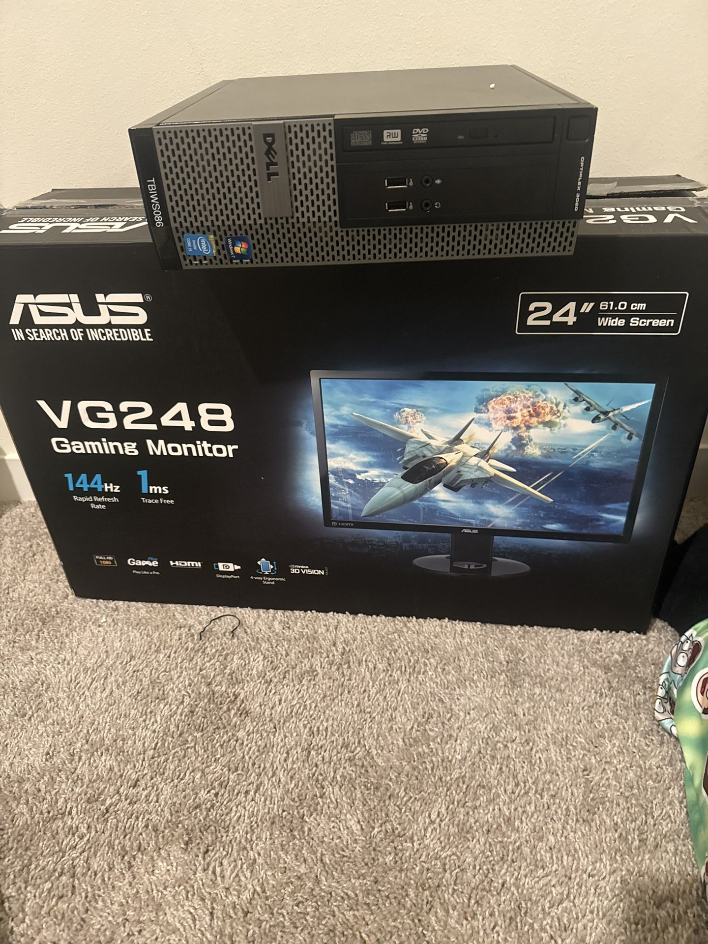 monitor plus the screen