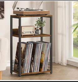 3-Tier Record Player Stand, Holds 130 Albums