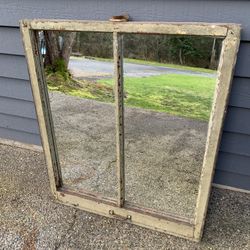 Vintage Repurposed Window Frame Mirror 