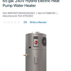 Rheem 65 Gal Hybrid Water Heater