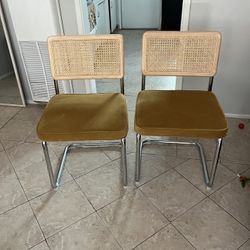 2 Vintage Inspired Rattan Chairs