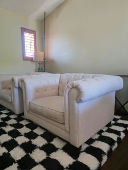 Two oversized armchairs