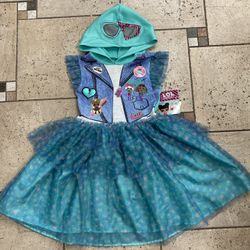 NWT Licensed L.O.L Surprise Hooded TuTu dress size M 7/8