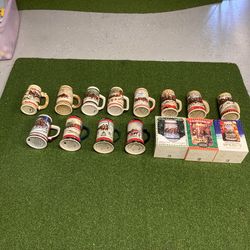 1983 Through 1995 Budweiser Christmas Mugs