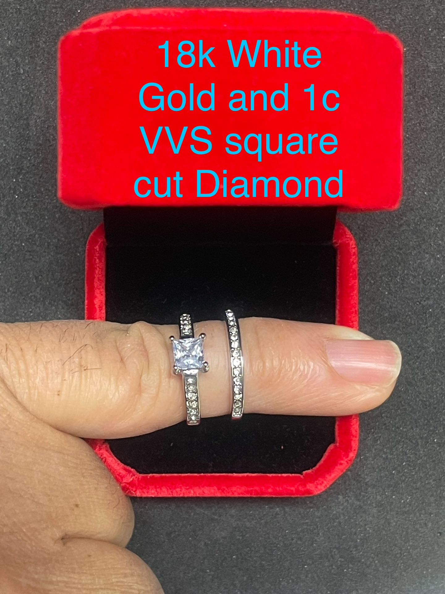 18k Solid White Gold With VVS 1c Diamond Ring Round Cut 