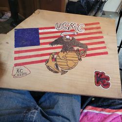 Custom USMC    KC CHIEFS slab.
