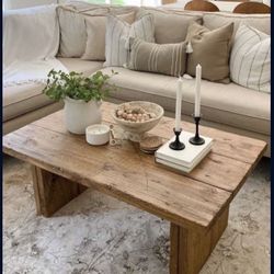 Custom coffee table farmhouse Wood  Modern Rustic Center Oval Set End Table Side Table  Storage Monastery Set Chest  Restoration hardware Carpenter