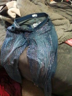 Fashion Nova rhinestone jeans