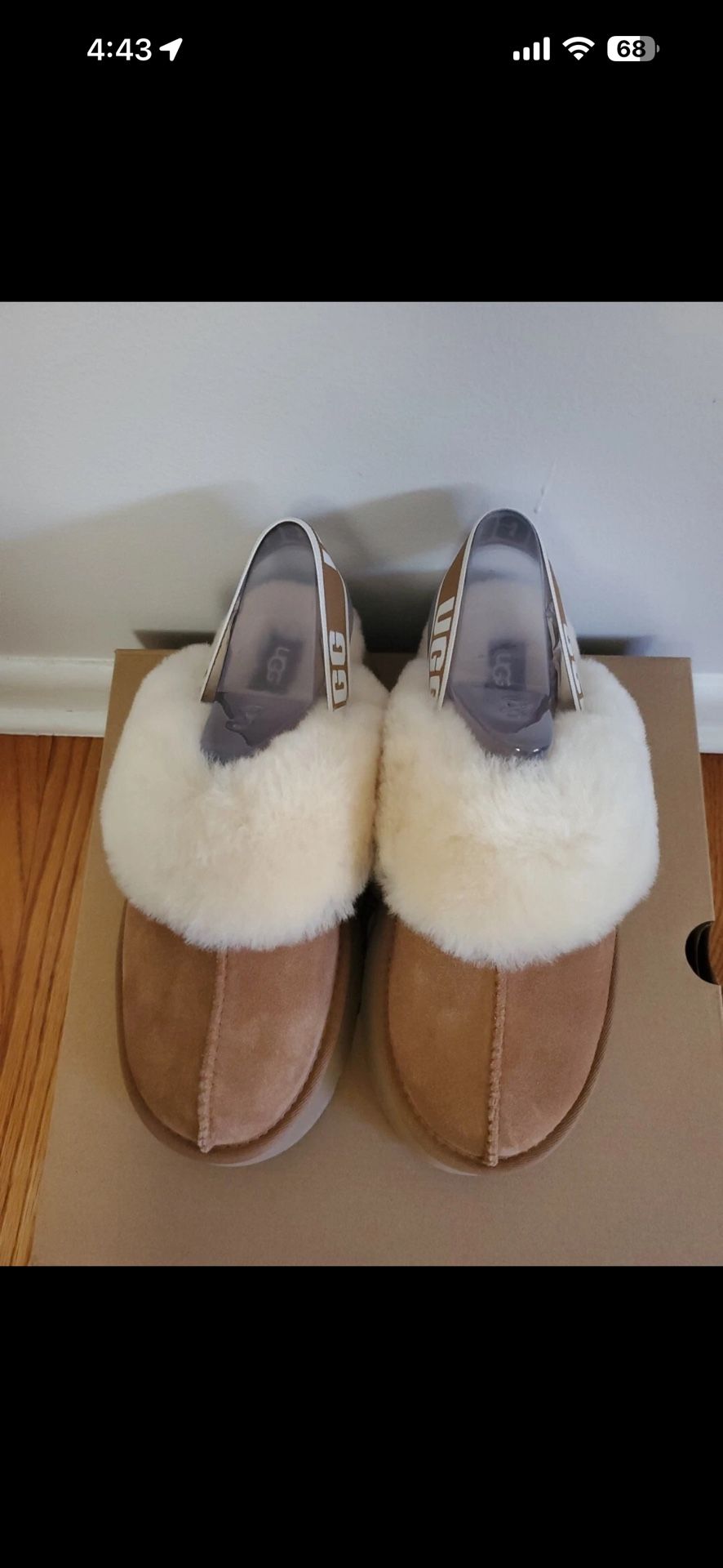 Ugg Women's Funkette Slingback Platform Clog Slippers Chestnut Size US 9