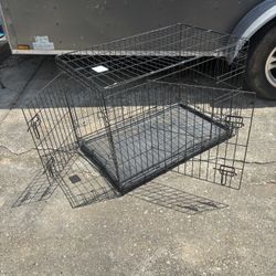 Large dog crate 36” x 22” x 25” (2 doors)