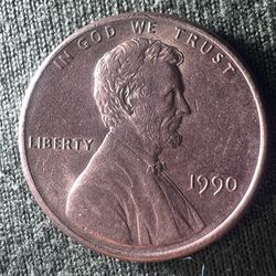 1990 Penny. No Mint Mark. Doubled Die error , Rare
