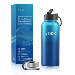 Refresh Your Adventure - VEICK 40 Oz Insulated Sports Water Bottle