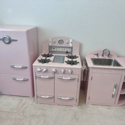 Pottery Barn Retro Play Kids Kitchen Pink