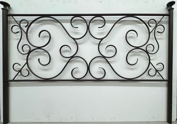 Queen bronze metal scroll bed frame