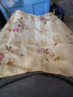Vintage beige and floral handkerchief or napkin