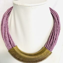 Multi Strands Seed Bead Choker Necklace 