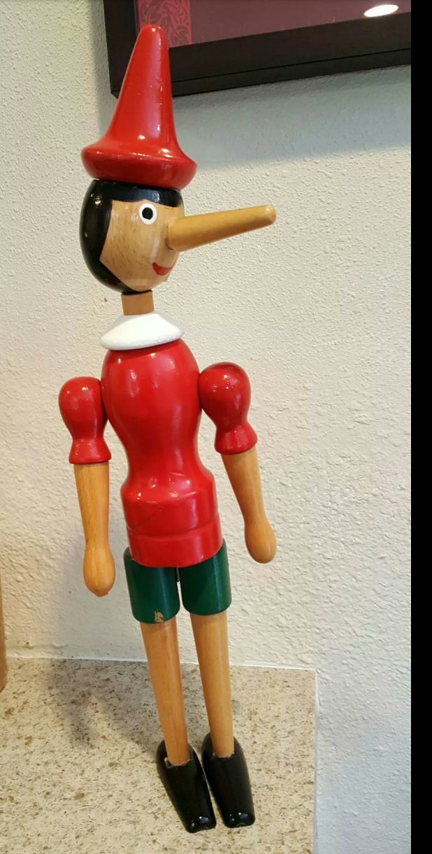 wooden vintage pinocchio doll