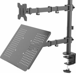 VIVO Black Fully Adjustable 13 to 32 inch Single Computer Monitor and Laptop Desk Mount Combo, Stand with Grommet Option, Fits up to 17 inch Laptops (