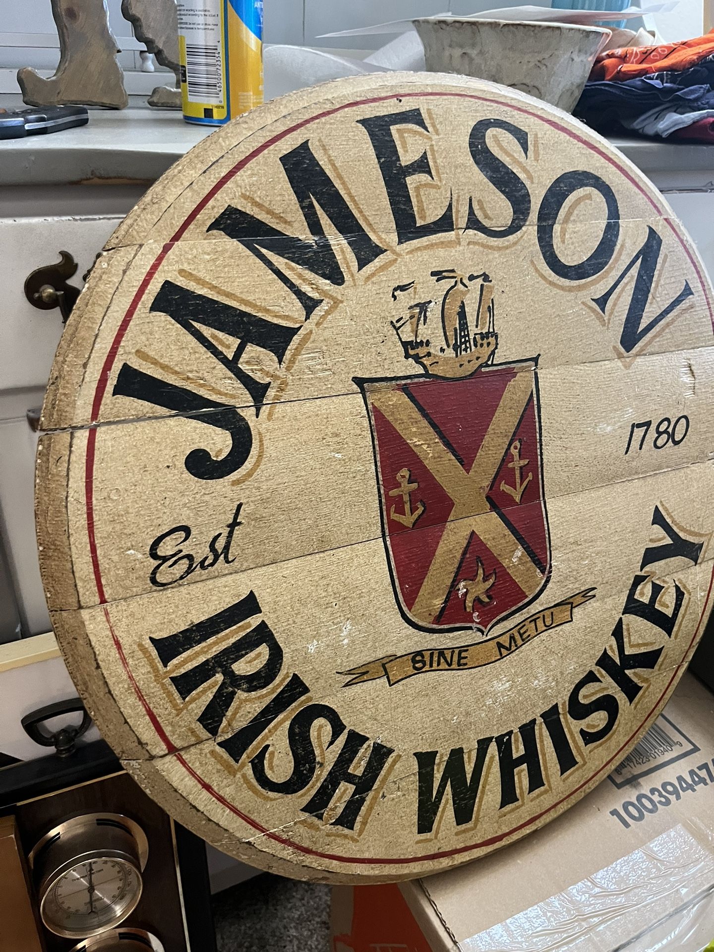 Jameson Irish Whiskey Barrel Lid Bar sign