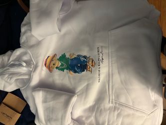 Polo Bear by Ralph Lauren White Hoodie Size Small