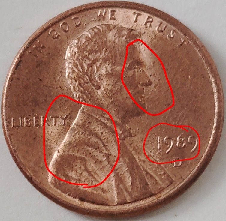 ERROR Coin Lincoln 1 Cent Penny 1989