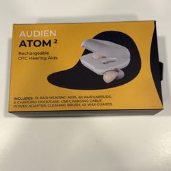 Audien ATOM 2 Wireless Rechargeable Hearing , Premium Comfort Design and Nearly Invisible