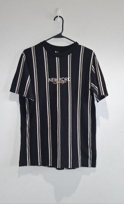 New York Brooklyn Striped Graphic T-Shirt Size M
