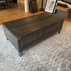 Large Coffee Table (pull up tray and drawers)
