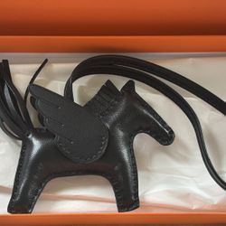 BNIB Authentic Hermès PEGASE Bag Charm PM So Black Milo Lambskin PM Kelly Birkin