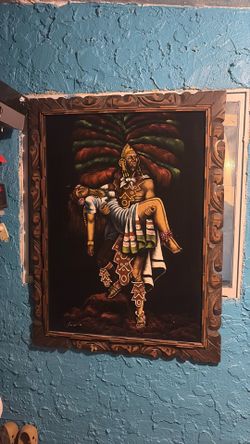 Aztec painting on velvet