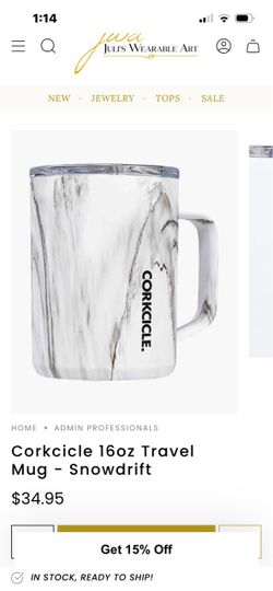 Corkcicle Marble Coffee Mug - snowdrift