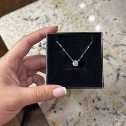 Moissanite 1 CT Solitaire Round Necklace (New)