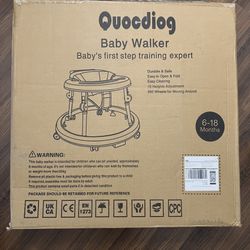 Foldable Baby Walker 9 Height Adjust Anti Rollover Wheels Activity 7-18 Month