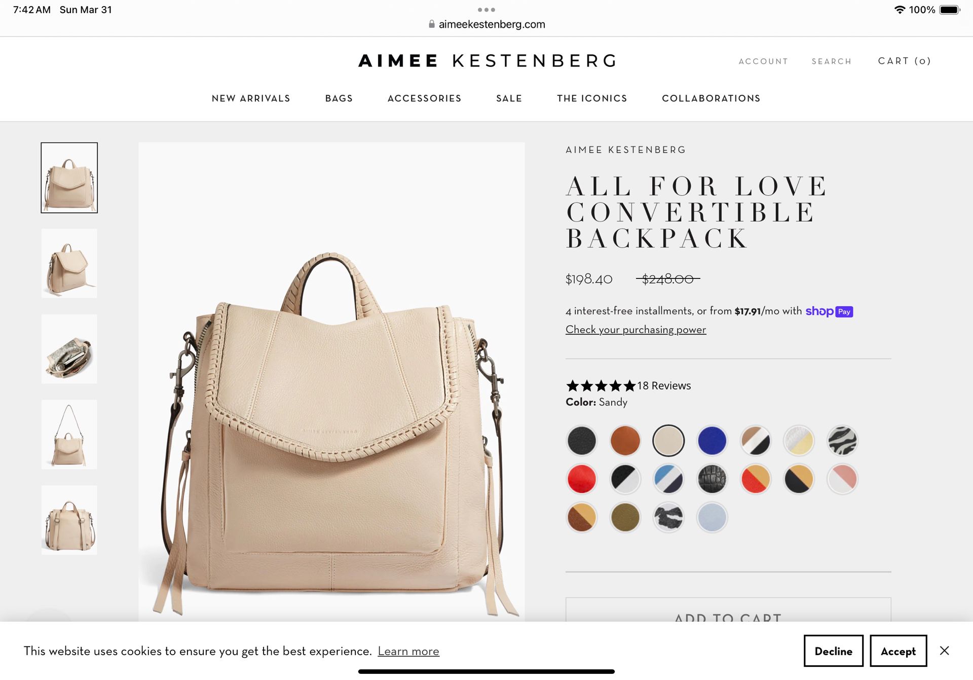 Leather Aimee Kestenberg Backpack(purse) and wallet $75