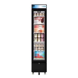 17 in. 6.5 Cu. Ft. Manual Defrost Slim Commercial Merchandiser Upright Freezer in Black
