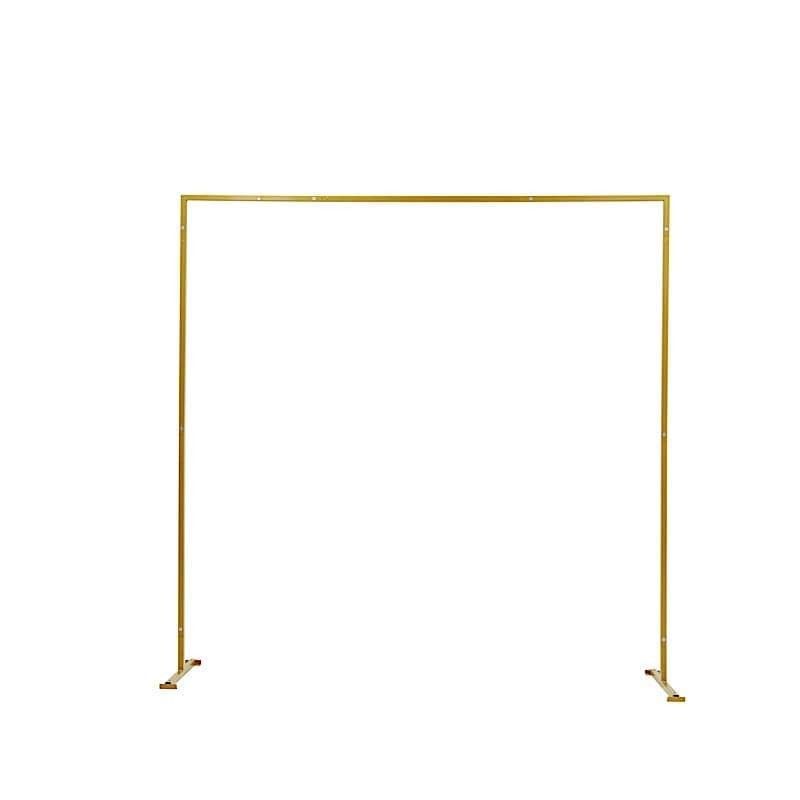 8 ft tall Square Metal Backdrop Stand - Gold