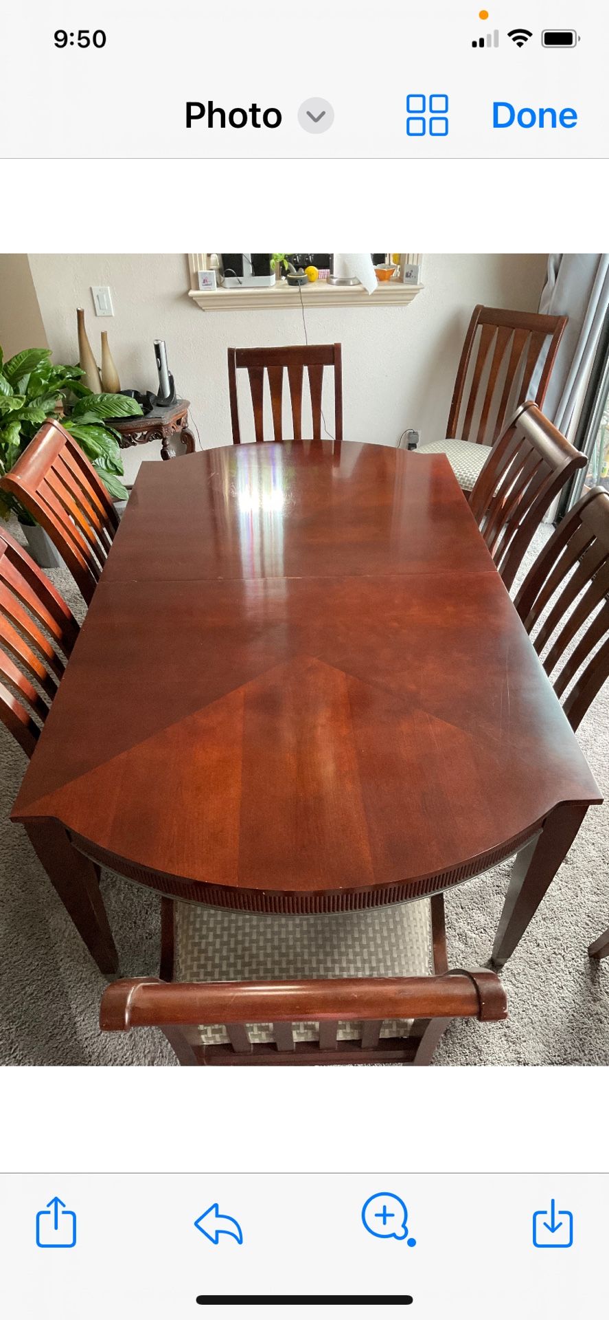 Dining Room Table With 6 Chairs, Hutch & Buffet