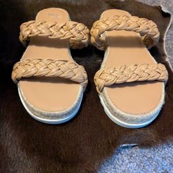 MARC FISHER JAIMEE ESPADRILLE SLIDE SANDAL