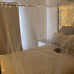 Queen Canopy Bed with Mattress & Box Spring Included ✨