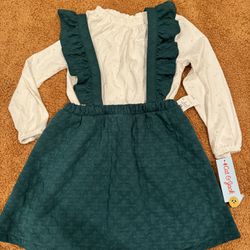 NEW Target girls green overall dress 