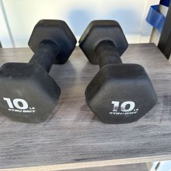 Pair Of Tru Grit Neoprene 10 Lb Dumbbells 