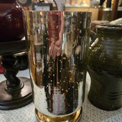 Unique Candle.holder, Gold Mercury Glass