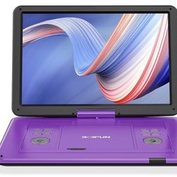 17.5" Portable DVD Player with 15.6" Large HD Screen, 6 Hours Rechargeable Battery, Support USB/SD Card/Sync TV and Multiple Disc Formats, High Volume