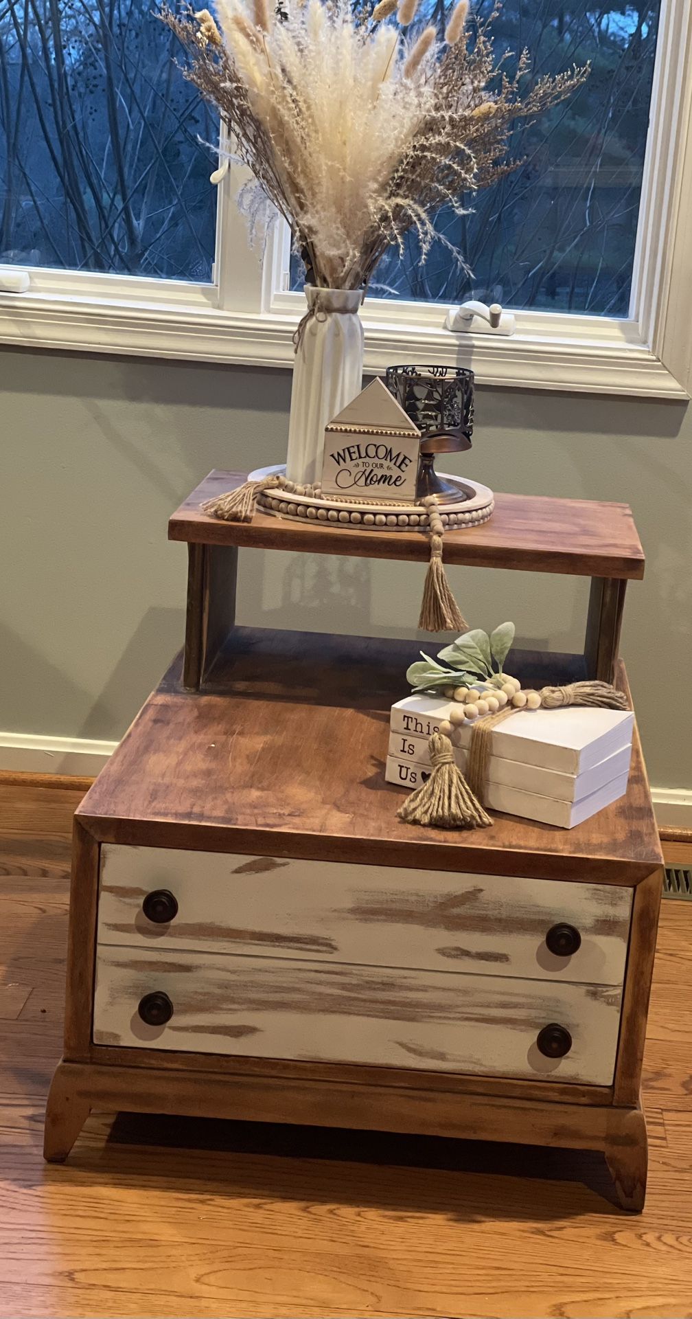 Hand Distressed End Table