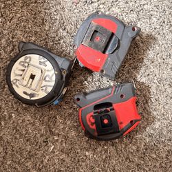 MILWAUKEE Auto-Lock Tape Measure: Nonmagnetic Single Hook Tip, 25 ft, Plastic, Black/Red