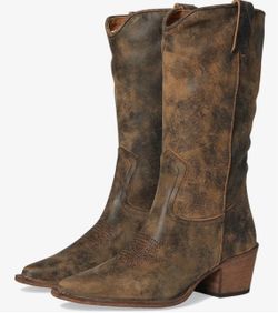 Steve Madden Albany Distressed Brown Leather Boots