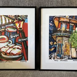 Framed New Orleans Art Prints – Huang French Quarter Scenes (Set of 2)